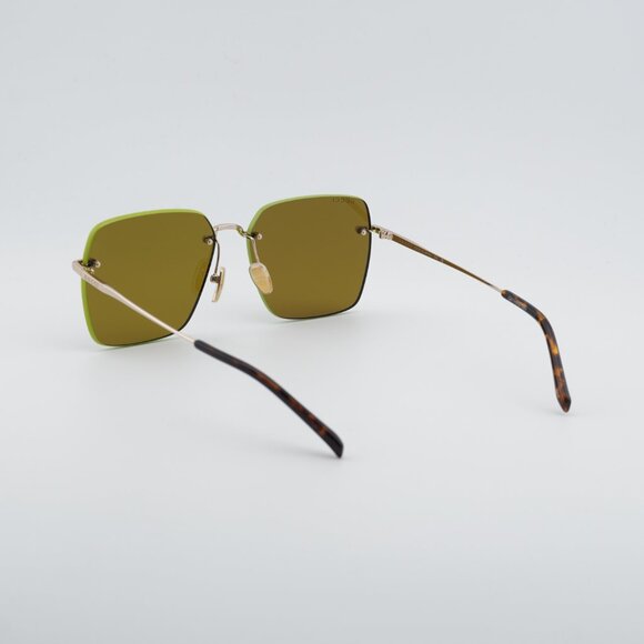 Gucci GG1955SA 004 Sunglasses Gold/Green Square Frame, Brown Lenses main image 9